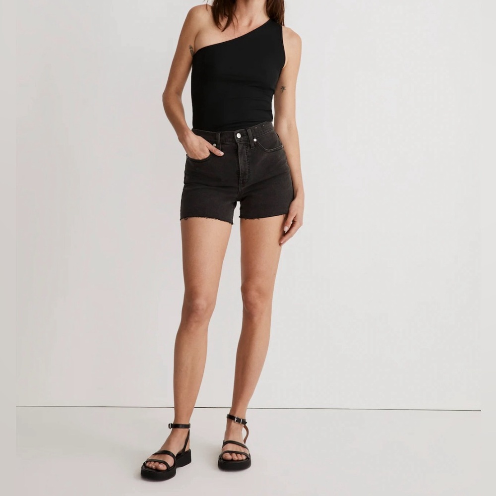 High - rise denim shorts